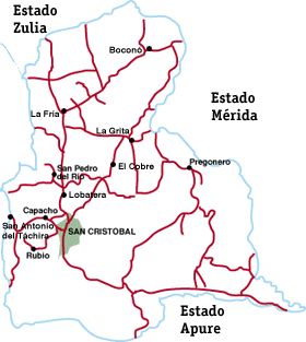 Map Of Tachira State